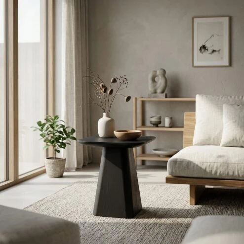 Bijzettafel Aron vierkant 40x40 zwart