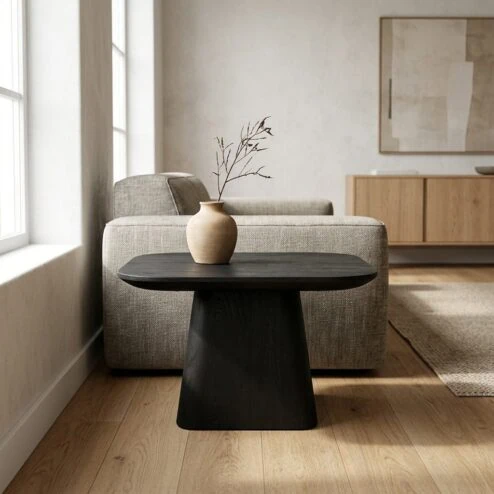 Bijzettafel Aron vierkant 60x60 zwart