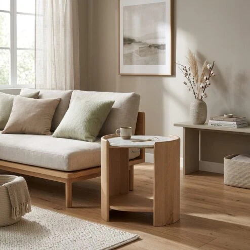 Bijzettafel Don eikenhout 50cm