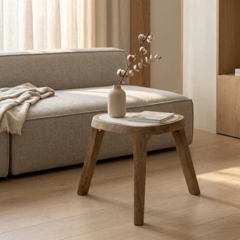 Bijzettafel Fred mangohout 38cm