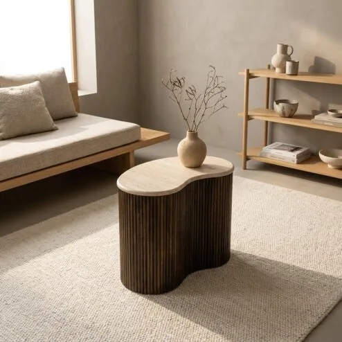 Bijzettafel Mari 50x33 bruin