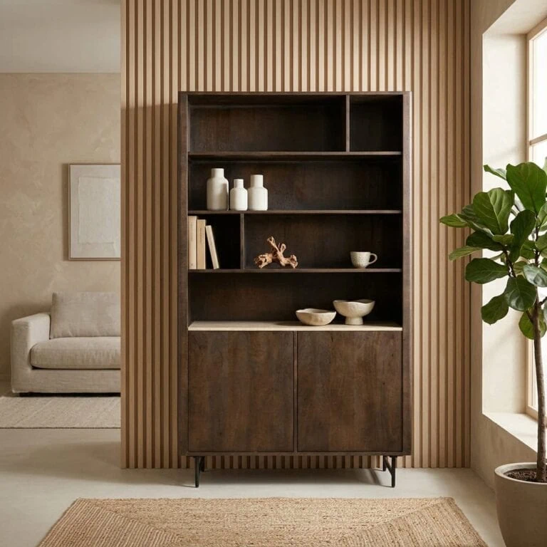 Boekenkast Lio mangohout groot 120cm