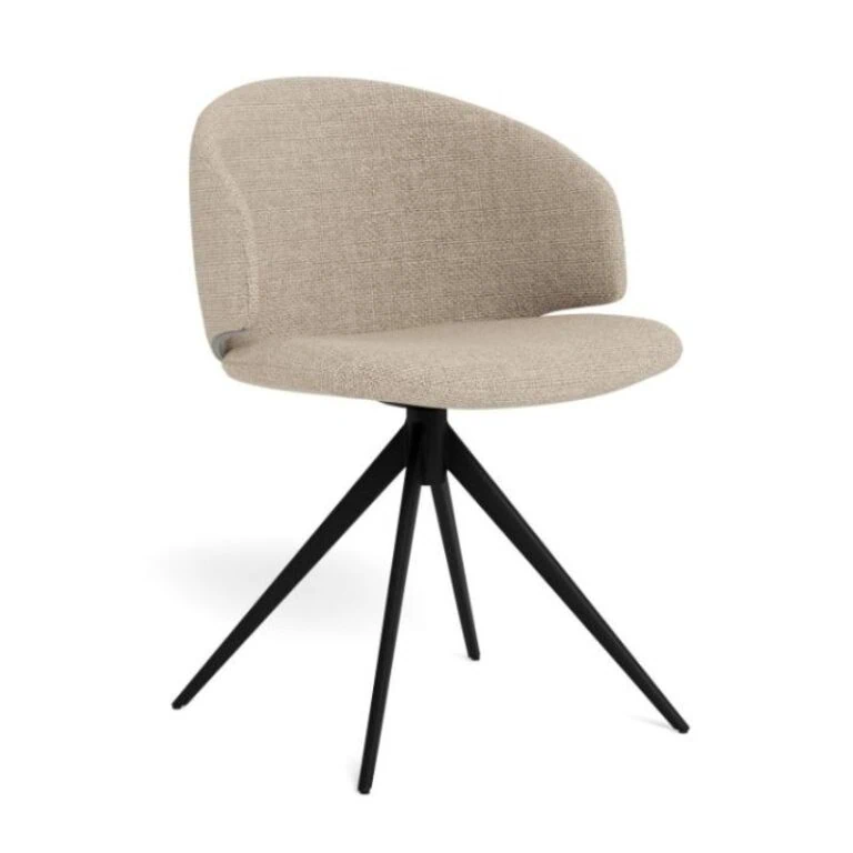 Casaro Eetkamerstoel Lichtbeige met zwarte poot