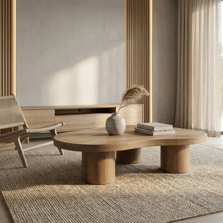 Charlie Salontafel organisch Lichtbruin 130cm