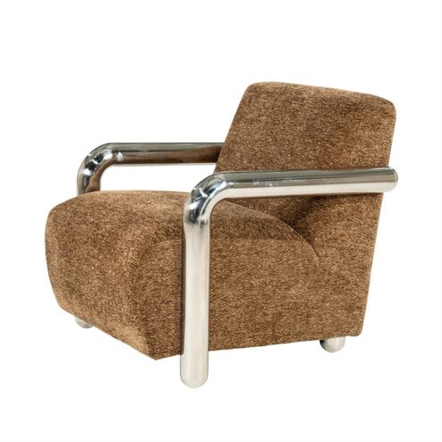 Chromette Fauteuil Bruin met chrome
