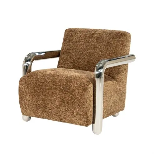 Chromette Fauteuil Bruin met chrome