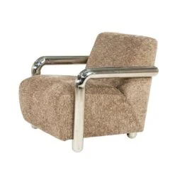 Chromette Fauteuil Taupe met chrome
