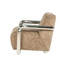Chromette Fauteuil Taupe met chrome