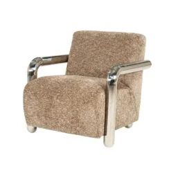 Chromette Fauteuil Taupe met chrome