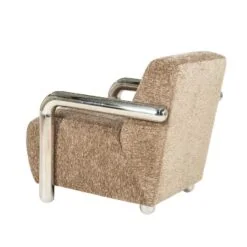 Chromette Fauteuil Taupe met chrome