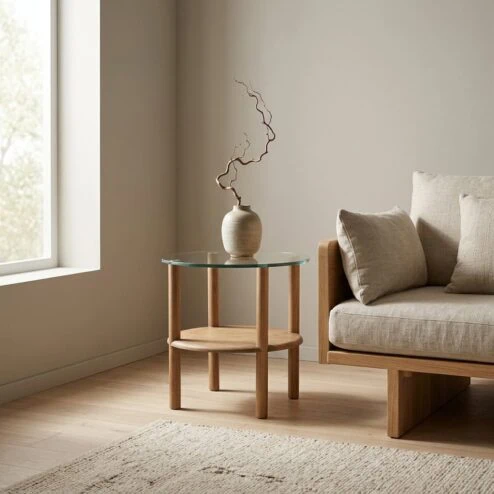 Cleo Bijzettafel Lichtbruin 50cm