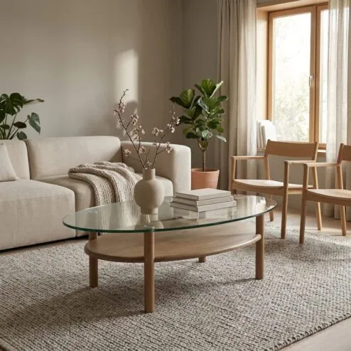 Cleo Salontafel Lichtbruin 101cm