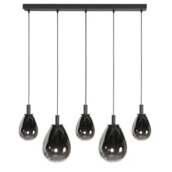 Edgar 5-lichts Hanglamp Smoke Glas