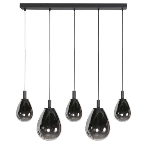 Edgar 5-lichts Hanglamp Smoke Glas