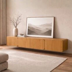 Elin tv meubel Naturel Zwevend 200 cm