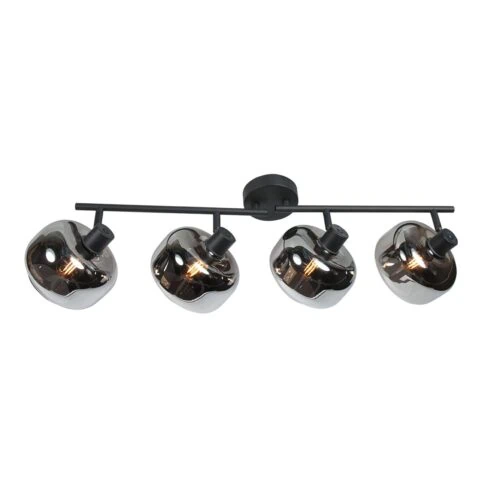 Gabriella 4-lichts Plafondlamp Smoke Glas