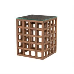 Heras Bijzettafel Bruin glas 40cm