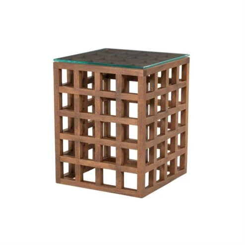 Heras Bijzettafel Bruin glas 40cm