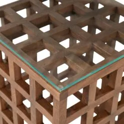 Heras Bijzettafel Bruin glas 40cm