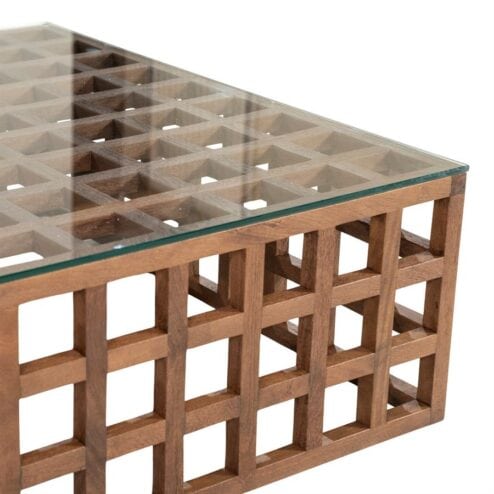 Heras Salontafel Bruin glas 90cm