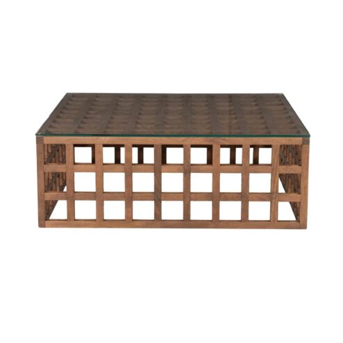 Heras Salontafel Bruin glas 90cm