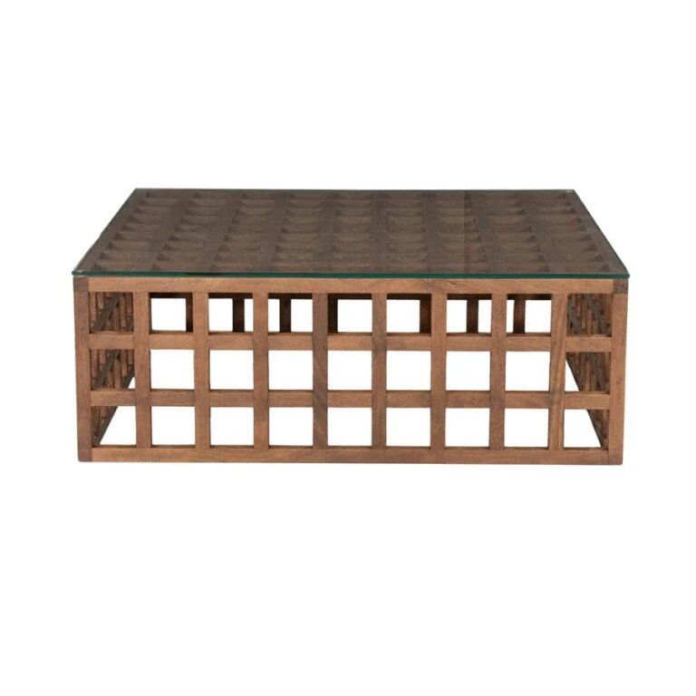 Heras Salontafel Bruin glas 90cm