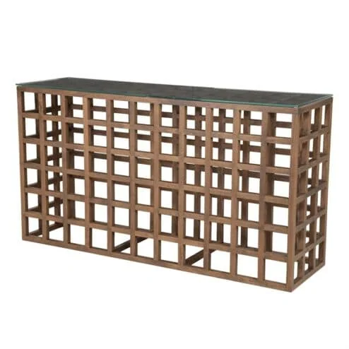 Heras Sidetable Bruin glas 140cm