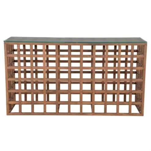 Heras Sidetable Bruin glas 140cm