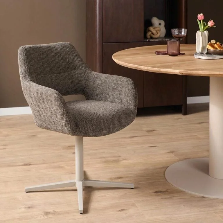 Jaden Eetkamerstoel Bruin met zandpoot