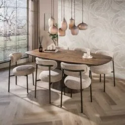 Jennie Eettafel deens ovaal Bruin 180cm