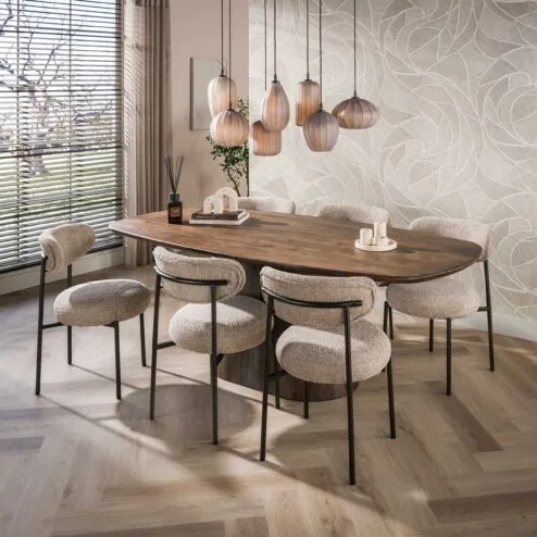 Jennie Eettafel deens ovaal Bruin 180cm