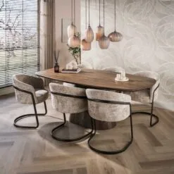 Jennie Eettafel deens ovaal Bruin 215cm