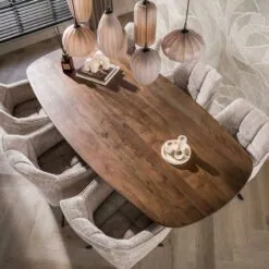 Jennie Eettafel deens ovaal Bruin 215cm