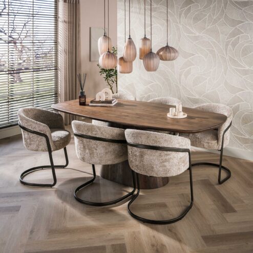 Jennie Eettafel deens ovaal Bruin 215cm