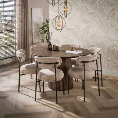 Jennie Eettafel rond Bruin 130cm