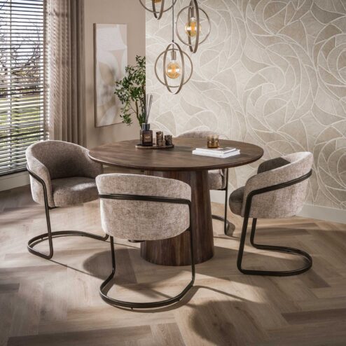 Jennie Eettafel rond Bruin 130cm