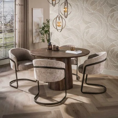 Jennie Eettafel rond Bruin 130cm