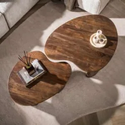 Jennie Salontafel set van 2 organisch Bruin