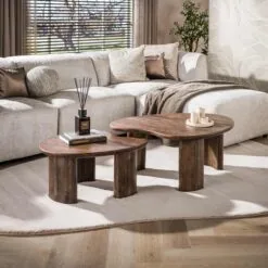Jennie Salontafel set van 2 organisch Bruin