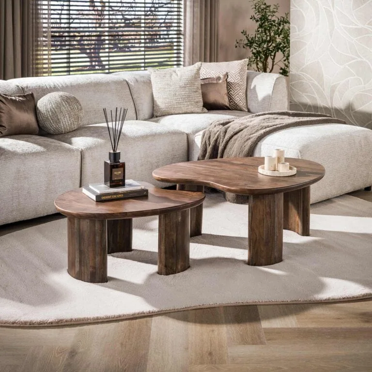 Jennie Salontafel set van 2 organisch Bruin