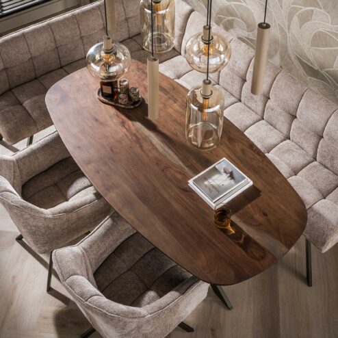 Kelvin Eettafel deens ovaal Acaciahout 150cm