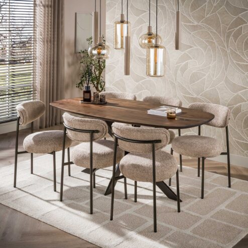 Kelvin Eettafel deens ovaal Acaciahout 180cm