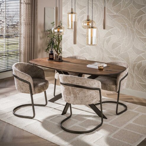 Kelvin Eettafel deens ovaal Acaciahout 180cm