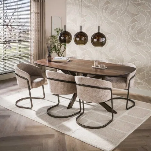 Kelvin Eettafel deens ovaal Acaciahout 215cm