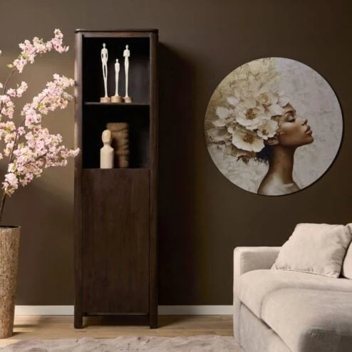 Koba Boekenkast Bruin Mangohout 55cm