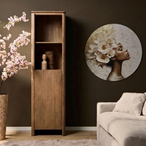 Koba Boekenkast Naturel Mangohout 55cm