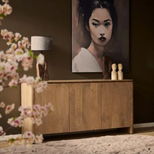 Koba Dressoir Naturel Mangohout 165cm