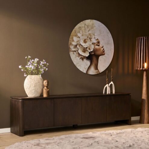 Koba Tv meubel Bruin Mangohout 210cm