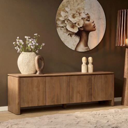 Koba Tv meubel Naturel Mangohout 210cm
