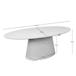 Livia Eettafel Ovaal Zand 210cm